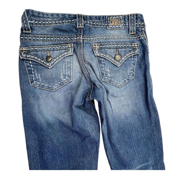 Cruel Jeans Junior 3L Tall Blue Denim Wash Straight Leg Distressed Jeans Jacey - Picture 3 of 8